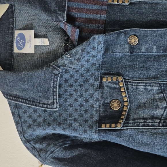 DG2) Diane Gilliam Jean Jacket (new) L - Picture 2 of 7